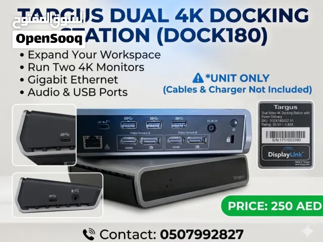 Title: Professional Targus Dual 4K Docking Station (Model DOCK180) – Unit Only Description: Selli