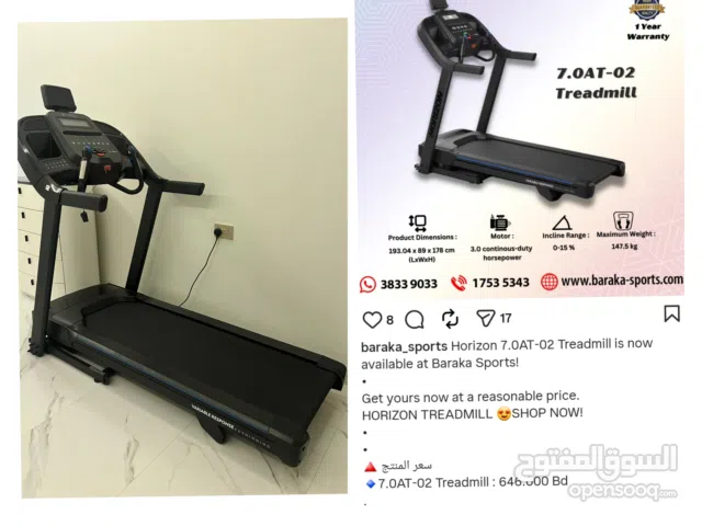 horizp fitness heavy duty semi commercial treadmill u.s.a made