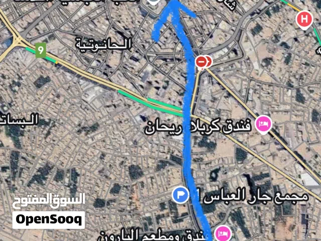 قطعة ارض للبيع مساحتها 100 متر كربلاء المقدسة موقع مميز باب بغداد شارع السيده زينب ع