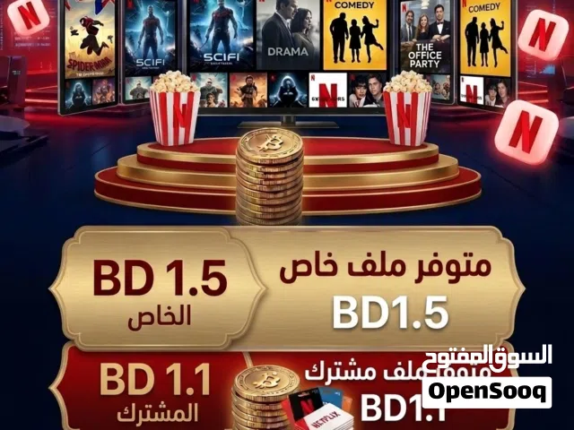 متوفر اشتراك نت فلكس ملف خاص وعام