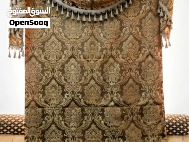 Premium Golden-Brown Damask Curtain for Living Room