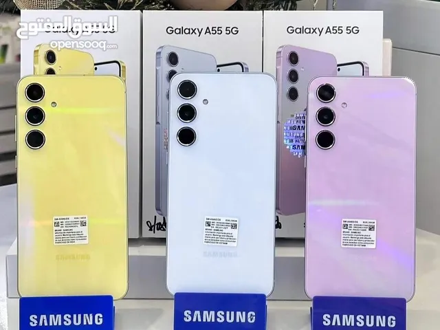 مستعمل ايام Samsung A55 5G رام 16 جيجا 256 أغراضة والكرتونه الأصلية مكفول بالشركة متوفر توصيل