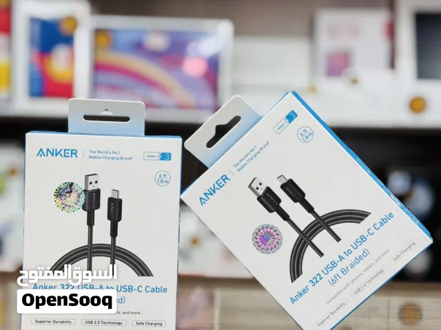 شاحن انكر سلك 18 شهر ضمان ANKER 322 USB-A To USB-C Cable 6ft Braided