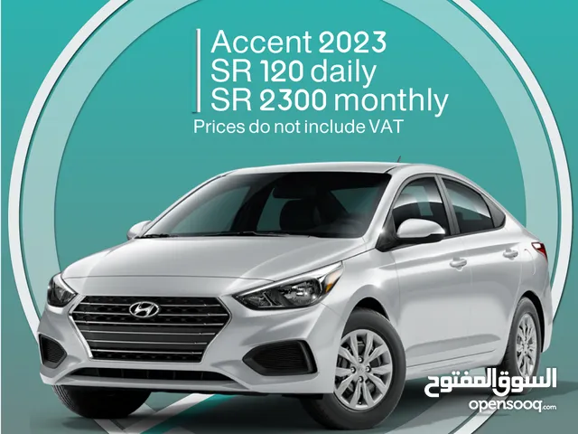 Hyundai Accent 2023 for rent in Khobar - Free delivery for monthly rental