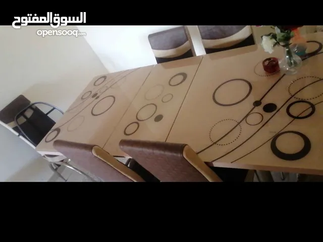 طاولة سفرة سوكريت مع 6 كراسي لون بيج