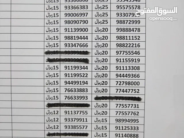 للبيع أرقام هواتف عمانتل