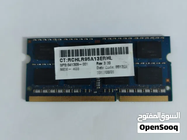 4GB  RAM ddr3 مال  لابتوب