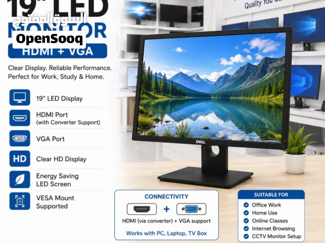 Dell 19 LED Monitor – HDMI + VGA – Tested & Ready to Use – Only 13 BD  Call / WhatsApp