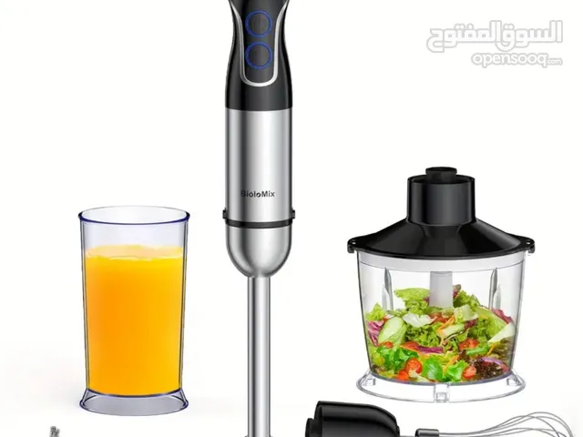 BioloMix 1500W 5-in-1 Immersion Hand Blender with 800ml Chopper Bowl, 600ml