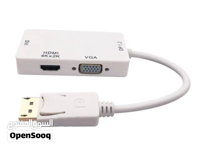 DP to HDMI + VGA + DVI converter تحويلة والسعر شامل التوصيل
