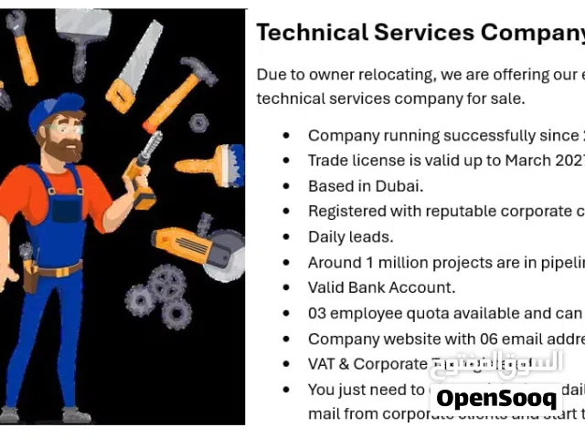 Technical services business for sale