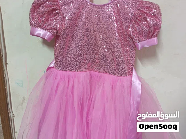 فستان بناتي نافش بلون وردي للحفلات والمناسبات