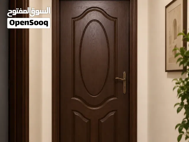 أبواب خشب زان وقشرة بلوط