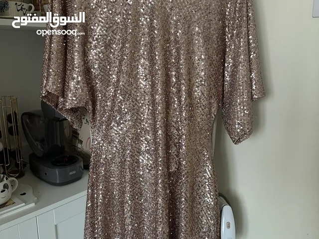 فستان سهرة ذهبي جديد xl من زارا