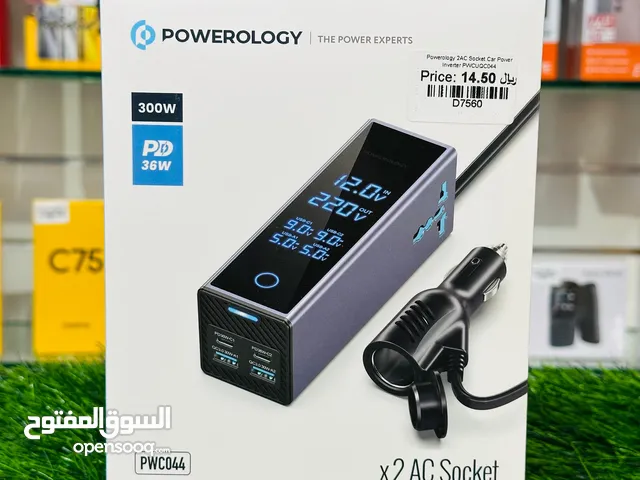 Powerology 2AC Socket Car Power Inverter - PWCUQC044