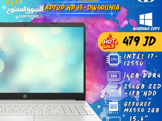 Laptop HP 15-dw4011nia Core i7 12Th GEN افضل لابتوب اتش بي جديد ممتاز للجرافيك والتصميم