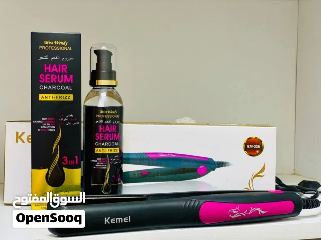 سيروم فحم للشعر مع كاوية شعر Kemei – استخدام منزلي