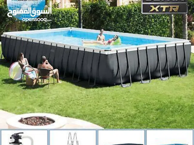 خدمة بناء برك السباحة وتصميمها وخدمة بيع بركة سباحة انتكس جاهزة مقاس 10*5 متر مع فلتر وسلم