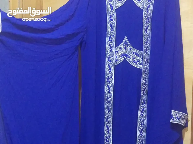 قفطان مغربي لون نيلي قطعه واحدة مقاس xl