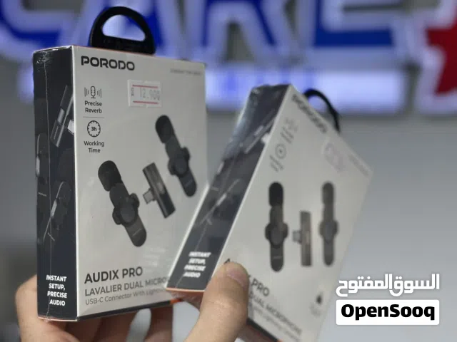 Porodo Audix Pro Lavalier Dual Wireless Microphone with Lightning Converter