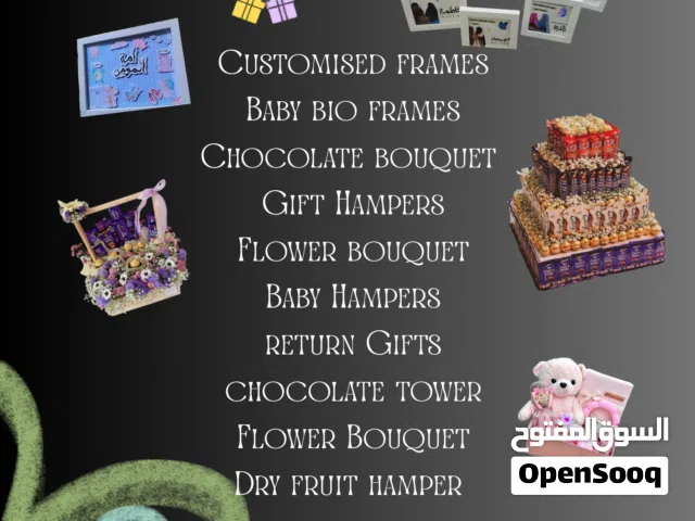 Customised hampers, frames