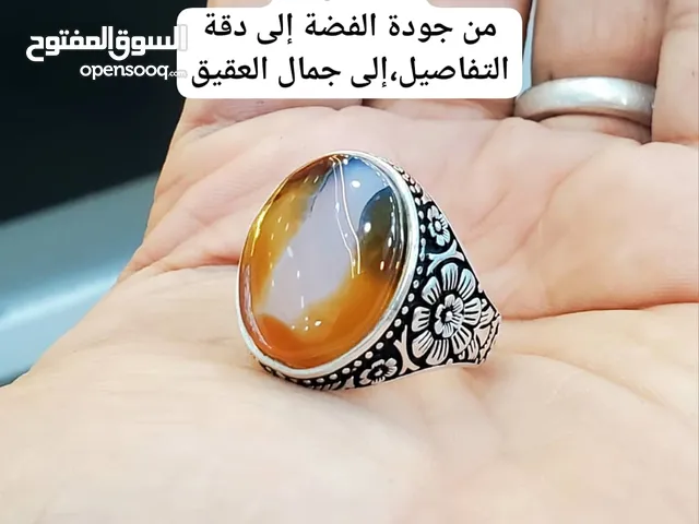 خواتم فضه 925 بتشكيلات نادرة وفخامه ملكيه متوجهه بأندر وأفضل العقيق اليماني الأصيل