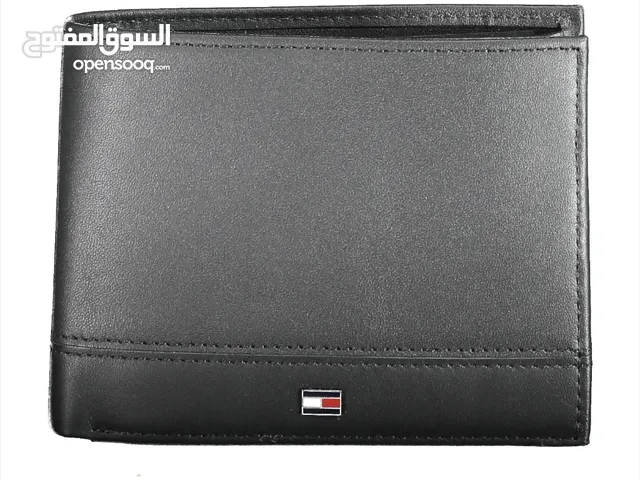 محفظة رجالي تومي هيلفيغر جلد 100% لون اسود