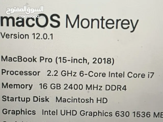 MacBook pro 15 inch 2018