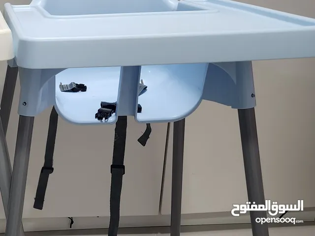 Blue ikea high chair w. Table