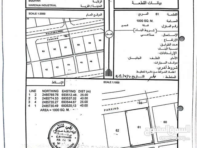 Industrial Land for Sale in Al Sharqiya Bidiya
