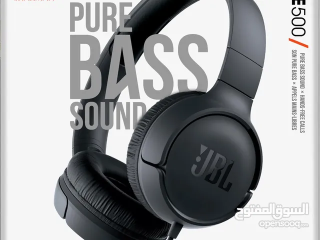 سماعات JBL اصلي كيبل مع مايكروفون Jbl Tune 500 Headband with Black Wire Headphones and Microphone