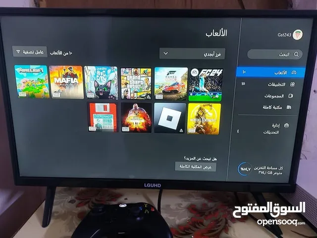 Xbox one s 1TB جوستك اصلي مع ups حجمه850 شاشه حجم 24 كيمنك مع بطاريه جوستك نضيف ويا شتراك كيم ب