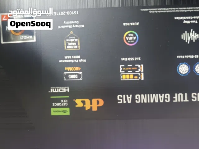 حاسبة العاب asus للبيع معالج رايزن 7 كارت شاشة نيفيديا نظافة 100% وندوز 11