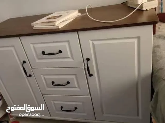 بوفيه ابيض خشب لغرفة المعيشة