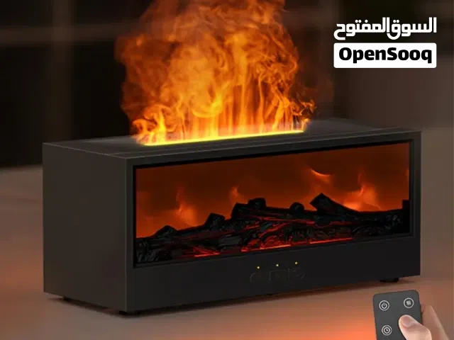 جهاز مرطب ومعطر جو على شكل مدفأة كهربائية صغيرة بشكل ديكور أنيق، يعطي مظهر لهب واقعي بإضاءة LED، مز