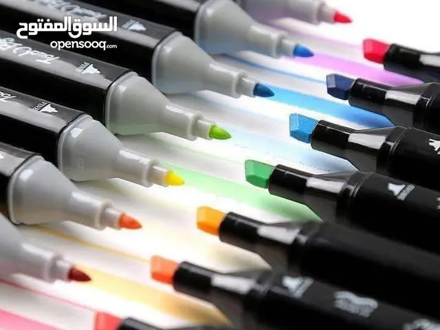 حقيبة اقلام تأشير هيلايتر و ألوان قلم رأسين