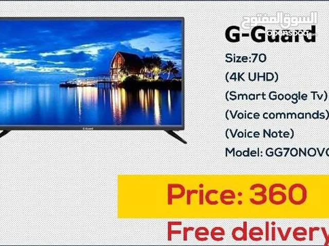 شاشه 70 انش جي جارد 4K smart أوامر صوتيه مع قاعده جداريه شامل توصيل مجانا