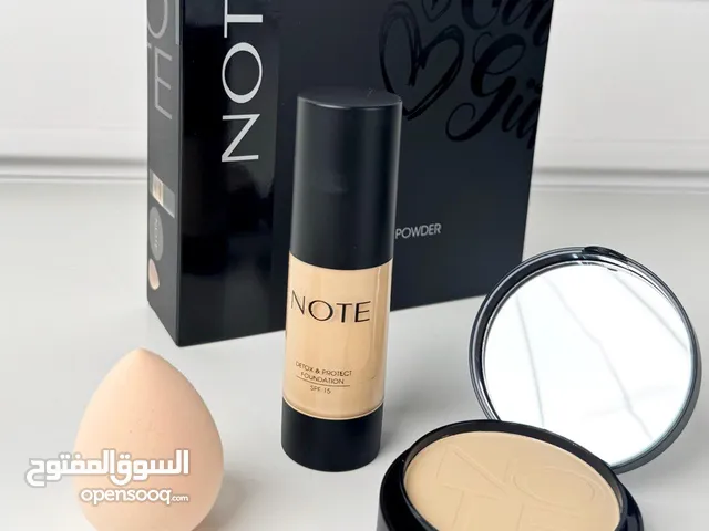 _ بودرة وكريم نوت NOTE الأصلية الإصدار الأخير متوفر فقط بدرجة 2 كريم اساس وباودر وبيوتي بلندر ي