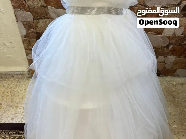 فستان ابيض نفاش للبنات