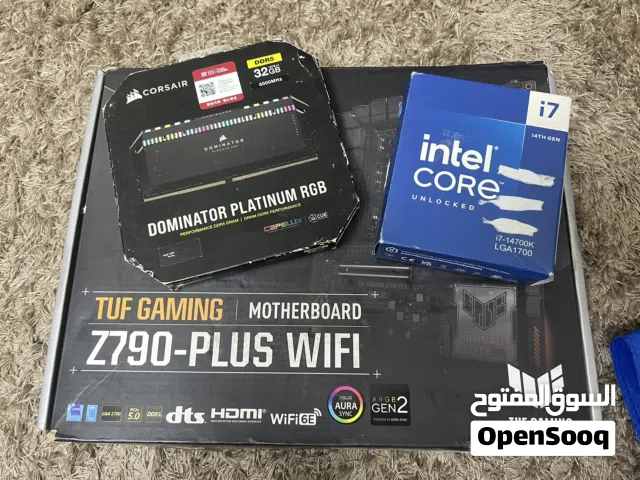 CORE I7 14700k + ASUS TUF Z790-PLUS + CORSAIR DOMINATOR PLATINUM RGB 32GB (2x16GB) DDR5 RAM 6000MT