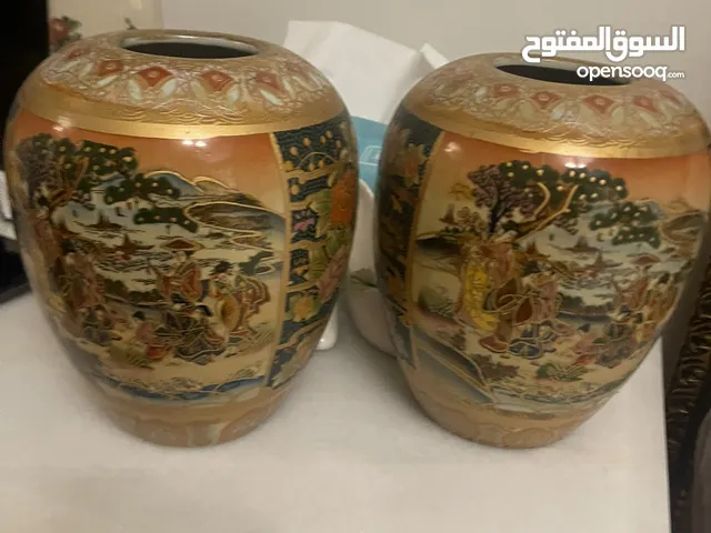 2 فازة ساتسوما العتيقة ، مرسومة يدويًا