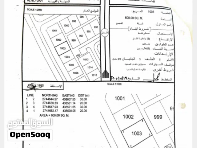 أرض سكنيه للبيع في منطقه البليده