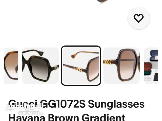 نظارات شمسية Gucci havana اصلية 100% شبه جديدة مع الرقم التسلسلي موجود فيها