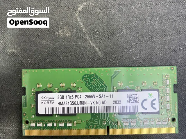 رام لابتوب SK hynix بحجم 8 جيجا DDR4 بحالة ممتازة