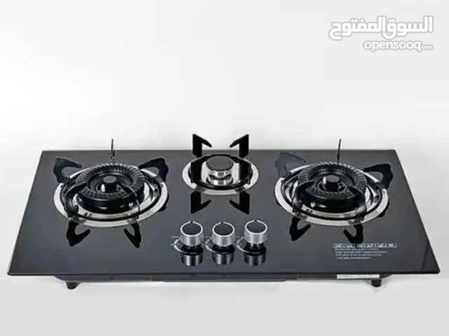 شولة غاز أوتوماتيك زجاجية بثلاث عيون نحاسية - تصميم أنيق وسعر اقتصادي