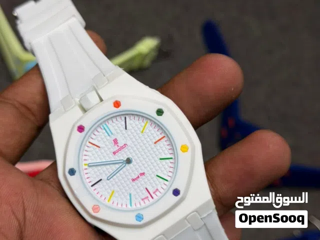 Swatch White Rubber Strap Watch – Multicolor Dial Design  Swatch Brand