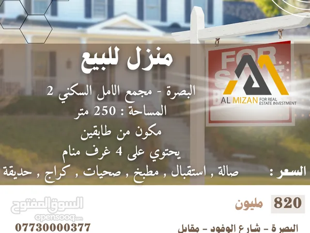 250 m2 4 Bedrooms Villa for Sale in Basra Al-Amal residential complex