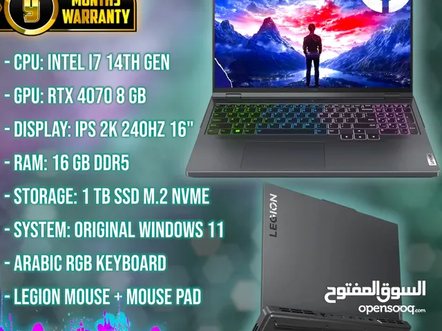 لينوفو ليجون جيمينج مع كفالة 9 أشهر Lenovo Legion Gaming i7 17th Gen + 4070