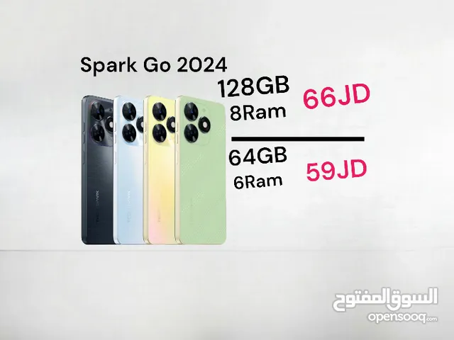 Tecno Spark go 2024 /128g/8ram[4+4]  تكنو سبارك     قو سبارك جو جديد كفالة الوكيل الرسمي