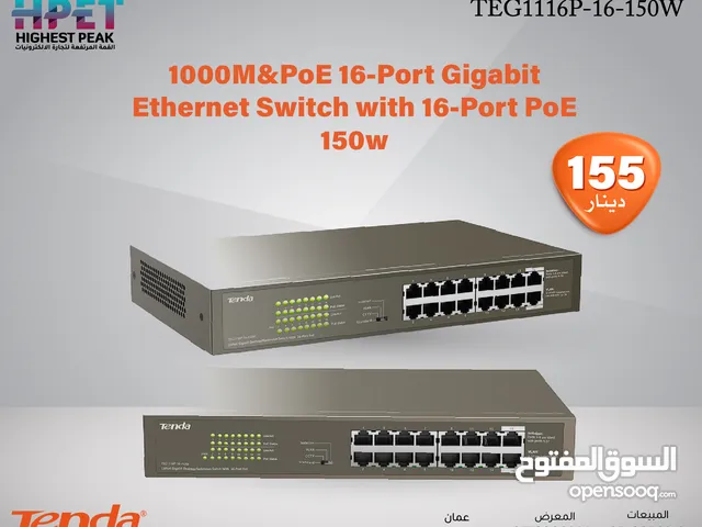 Tenda TEG1116P-16-150W محول 1000 M&PoE 16-Port Gigabit Switch with 16-Port PoE